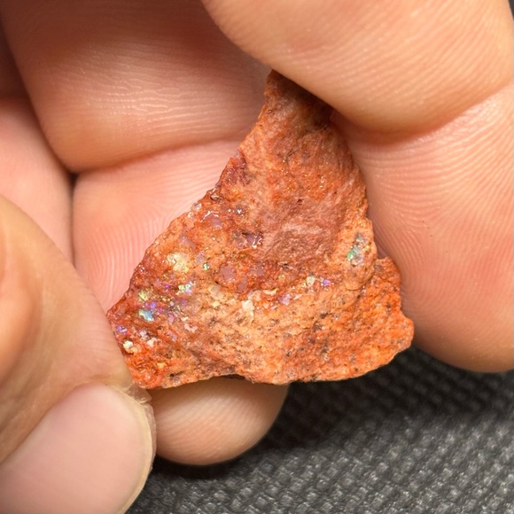 Unordinary Matrix Mexican Fire Opal Specimen With Sprouts of Blue & Green Color - Picture 10 of 13